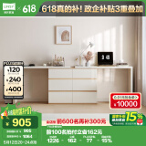 林氏家居现代简约斗柜梳妆台卧室化妆桌OV3C【暮云灰】双人桌+六斗柜