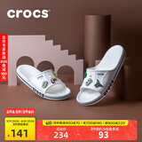 crocs卡骆驰一字拖贝雅卡骆班凉拖 情侣款运动休闲拖鞋|205392 白/深蓝-126 37 /38(230mm)