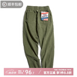 马登工装 美式复古垂坠感灯芯绒休闲长裤叠穿直筒显瘦工装裤子男 松绿色 M 120-140斤