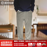马登工装雪尼尔垂感聪明裤美式巴恩风直筒休闲裤仿灯芯绒束脚长裤子男 浅灰色 M