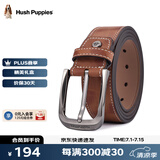 暇步士（Hush Puppies）【礼盒装】皮带男士头层牛皮针扣腰带新款裤腰带送男友礼物送老公 人气棕HD-1871940W-502 110cm