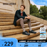 斯凯奇（Skechers）男鞋夏季商务休闲皮鞋流行正装鞋软底缓震舒皮鞋77156 黑色/BLK 41