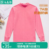 AB女保暖上衣单件常规秋冬长袖纯棉半高领内穿贴身棉毛衫秋衣打底 嫣红（上衣） 3XL 推荐145-165斤【5°-15°】