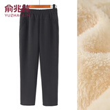 俞兆林妈妈装加绒裤子女中老年人棉裤加厚奶奶款冬季外穿加肥加大保暖裤 粗条纹-[羊羔绒] 4XL （建议125-140斤）