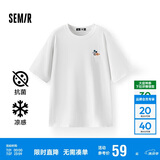 森马（Semir）【多彩凉感T】短袖t恤女夏中长款宽松舒适刺绣上衣109324100007