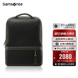 新秀丽（Samsonite）电脑包牛皮男包双肩包笔记本包精英商务黑色15.6英寸BC9*09101