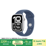 Apple/苹果 Watch Series 10 智能手表GPS款46毫米银色铝金属表壳丹宁色运动型表带M/L MX223CH/B