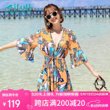 宜肤比基尼泳衣女三件套韩国温泉分体平角保守遮肚性感显瘦游泳装
