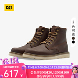 CAT卡特新品男士经典高帮牛皮复古单鞋工装鞋 深棕色 39