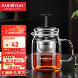 金灶（KAMJOVE）小青柑红茶泡茶壶茶水分离鹰形壶嘴高硼硅玻璃泡茶飘逸杯泡茶器 【耐热玻璃 升降内胆】A76 560ml