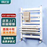 欧比亚小背篓暖气片水暖壁挂式散热器家用卫生间置物架天然气取暖器 高 600mm*450mm 中心距 亮白色