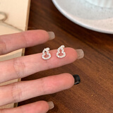 戚小米葫芦耳钉女纯银999养耳洞耳饰女小众设计感耳环螺丝拧扣睡觉免摘 小葫芦耳钉一对【999足银】