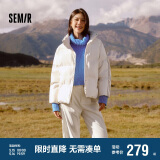 森马羽绒服女短款立领撞色三防保暖通勤外套24冬新款109724113012