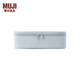 无印良品（MUJI） 聚酯纤维化妆包 收纳包便携式 小化妆包 洗漱包收纳袋 居家旅行 平型/19.5*9.5*6cm/水蓝色
