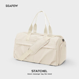 Seafew斜挎运动包健身包男士干湿分离游泳包大容量行李袋手提旅行包女士 米白色大号-干湿分离/独立鞋仓