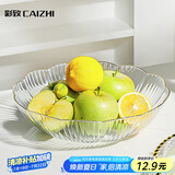 彩致（CAIZHI）水果盘家用简约干果盘客厅点心盘坚果糖果收纳盘花边透明 CZ6638