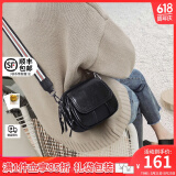 viney斜挎包包女包牛皮小包手机包圆包轻奢生日520送女朋友礼物老婆 【黑色】情人节实用高级感品牌小众单肩包