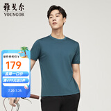 雅戈尔（YOUNGOR）短袖T恤男圆领水柔棉升级版丝柔棉透气舒适精致工艺T恤100%棉面料 VSPC533094PYA墨绿 L