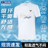 威克多（VICTOR）胜利羽毛球服短袖T-39005A白色 透气款 XL 
