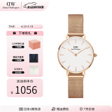 丹尼尔惠灵顿（DanielWellington）dw手表女 简约时尚欧美腕表石英女士手表 生日礼物送女友 28mm女表-白盘玫瑰金钢带/DW219
