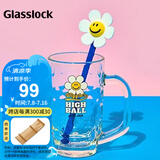 Glasslock&wigglewiggle联名玻璃杯女生水杯高颜值创意卡通杯赠搅拌棒410ml
