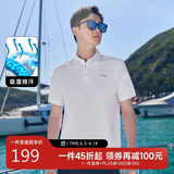 卡宾【凉感】金线刺绣短袖T恤简约黑白POLO衫 漂白色02 50/175/L 
