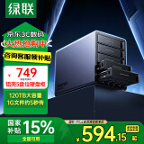 绿联硬盘柜硬盘盒多盘位（无RAID阵列 带温控风扇）适用Macmini/NAS扩展存储 2.5/3.5SATA机械固态硬盘