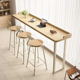 穆耀阳台北欧休闲吧家用简约实木条桌靠墙靠窗长条桌子桌椅高脚组合 长160宽40高105（厚5公分）