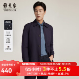 雅戈尔（YOUNGOR）风衣男翻领单风衣锦纶耐穿舒适透气男士上衣外套 GYDF424995FQA藏青色 M 170/92A