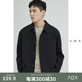 a.b.x【抗皱中空纱面料】春秋季廓形短款工装夹克休闲翻领外套 男款 黑色 L
