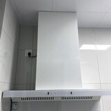 抽吸油烟机装饰罩不锈钢加高围板烟罩定制遮丑一体成型加厚 哑光白 直接下单不发货