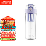 杯具熊（BEDDYBEAR） 夏季摇摇杯大容量健身运动水杯女蛋白粉奶昔杯男塑料便携 紫色+杯刷 580ml
