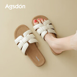 奥古狮登（Agsdon）拖鞋女夏季新款平底法式罗马凉拖外穿时尚沙滩拖鞋 452337 米 37