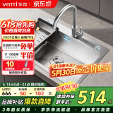 华帝（VATTI）水槽大单槽洗菜盘一体盘厨房水槽 单槽不锈钢手工洗碗池-以旧换新