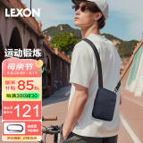 乐上（LEXON）休闲斜挎包男士单肩手机包商务运动轻便通勤百搭牛皮小背包礼物