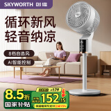 创维（Skyworth）电风扇空气循环扇落地扇智能语音遥控家用大风力轻音台地两用冰岛系列 Q859白色