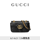 GUCCI古驰GG Marmont系列小号肩背包 黑色 均码