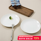斯凯绨（Sky Top）盘子骨瓷碟子陶瓷餐盘菜盘纯白家用酒店餐具套装8英寸月光盘4件