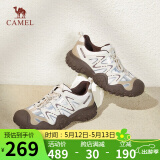 骆驼（CAMEL）经典丑萌鞋女时尚撞色户外休闲鞋 L24S469647A 米/银/咖 39