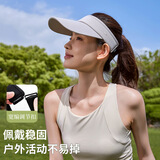 贾淼马拉松专业跑步帽子空顶帽速干男女士运动网球帽防晒运动跑步帽子 浅灰色 1