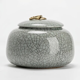 豪峰哥窑茶叶罐2025新款茶具套装密封罐收纳茶盒家用醒茶罐中秋节礼物 精选款【哥窑茶叶罐 600ml】简装