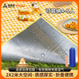 尚烤佳（Suncojia）野餐垫 防潮垫 黄白格沙滩垫子 帐篷隔潮爬行垫2*2米