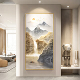 集简季新中式玄关装饰画现代轻奢高档走廊过道挂画山水画入户客厅壁画