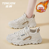 唐狮（TonLion）女鞋秋冬季厚底老爹鞋女士韩版鞋子女学生运动小白鞋