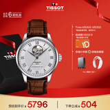 天梭（TISSOT）手表 力洛克系列男表 瑞士自动机械男士皮带腕表商务表毕业礼物