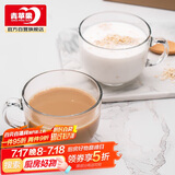 青苹果轻奢高颜值燕麦早餐杯无铅玻璃马克杯牛奶杯咖啡杯450ML两只