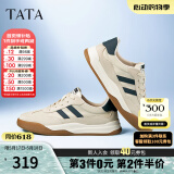 他她（TATA）男士阿甘男鞋复古德训鞋男运动休闲鞋厚底板鞋小白鞋PCB01AM3 米/蓝 42