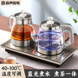 容声（RONGSHENG）全自动上水壶保温一体机桌泡茶电热烧水壶304不锈钢电茶壶盘茶几茶台煮茶器抽水烧水器茶具套装 0.8L 蓝光煮茶款