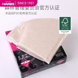 HARIO 咖啡滤纸V60系列滴漏式过滤纸袋原木漂白手冲滤纸日本原装进口 1-4人份袋装原木110枚