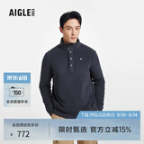 AIGLE艾高抓绒衣经典款POLARTEC户外保暖休闲耐穿半拉链上衣男士 海军蓝 BE484 M (175/92A)